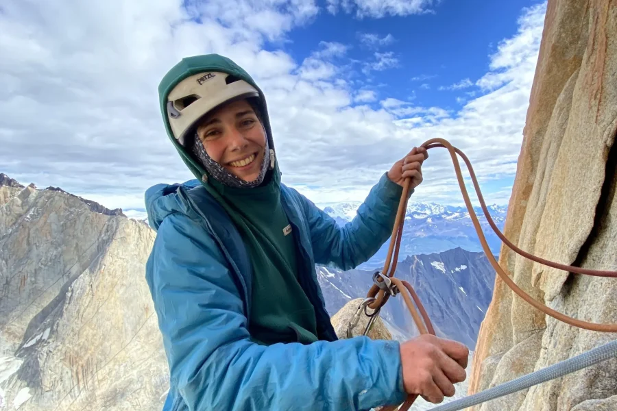 Granite and ropes rock climber